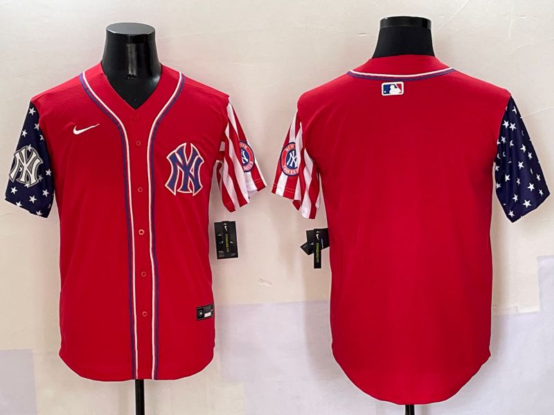 Men New York Yankees Blank Red a generation of national flags Jointly Name 2025 Nike MLB Jersey style 4